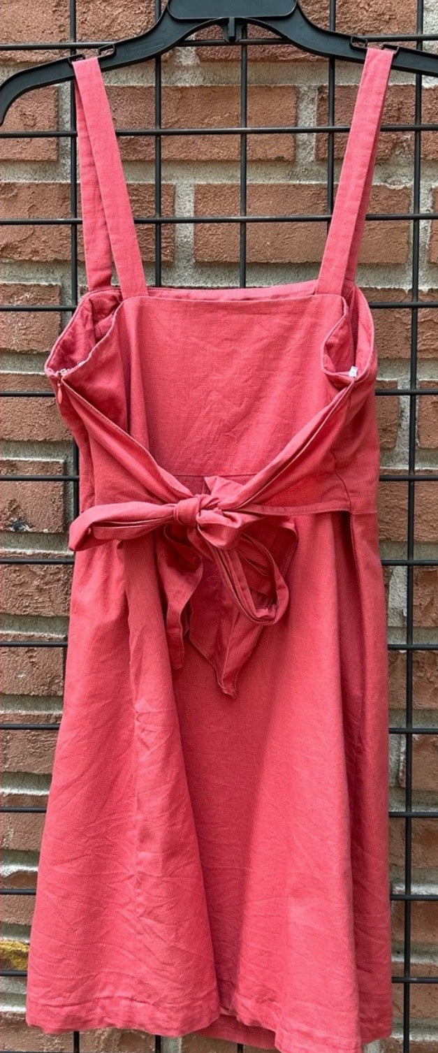 Lulus Terracotta-Colored Linen Blend Dress