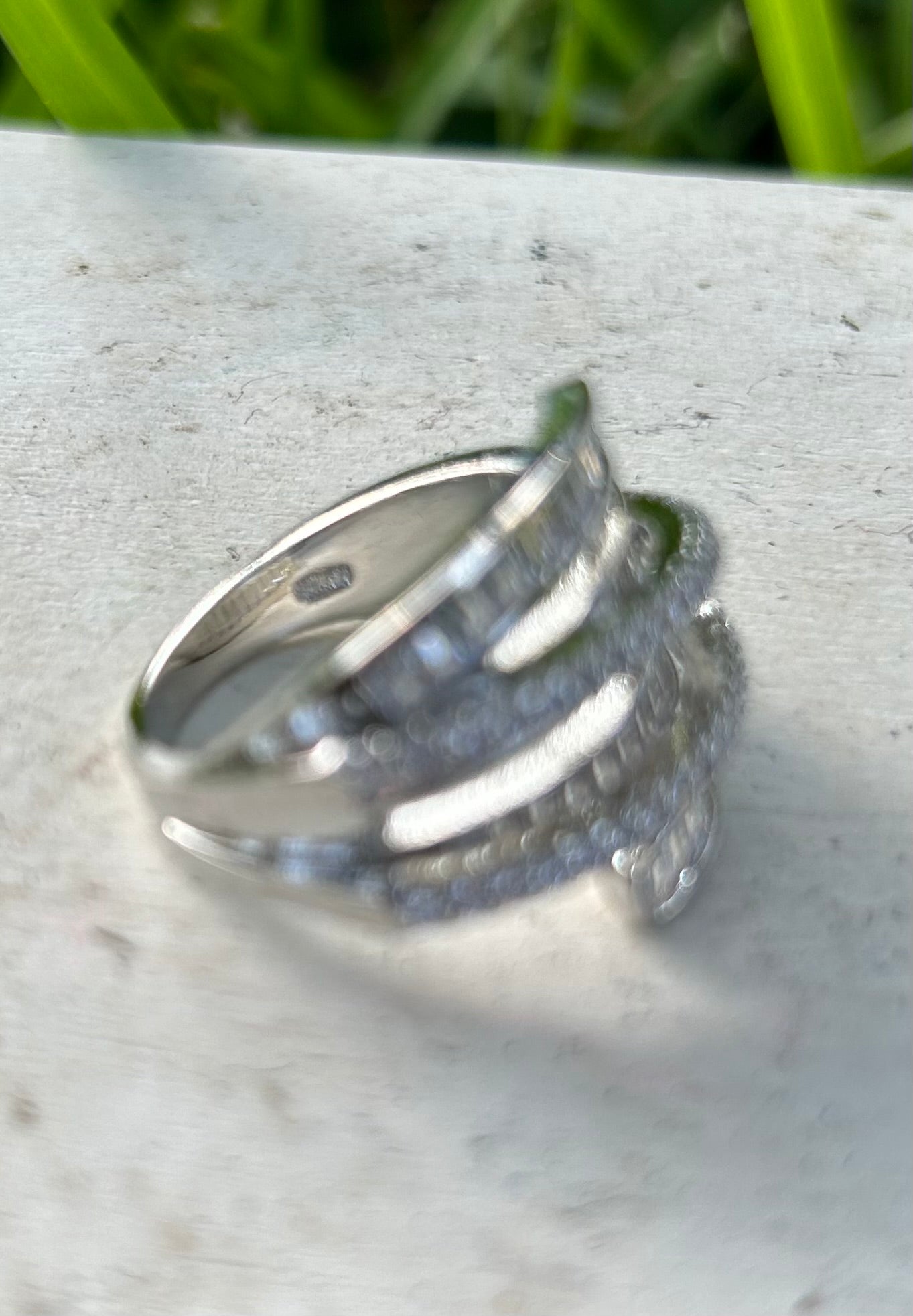 925 Sterling Silver Crystal Cocktail Ring