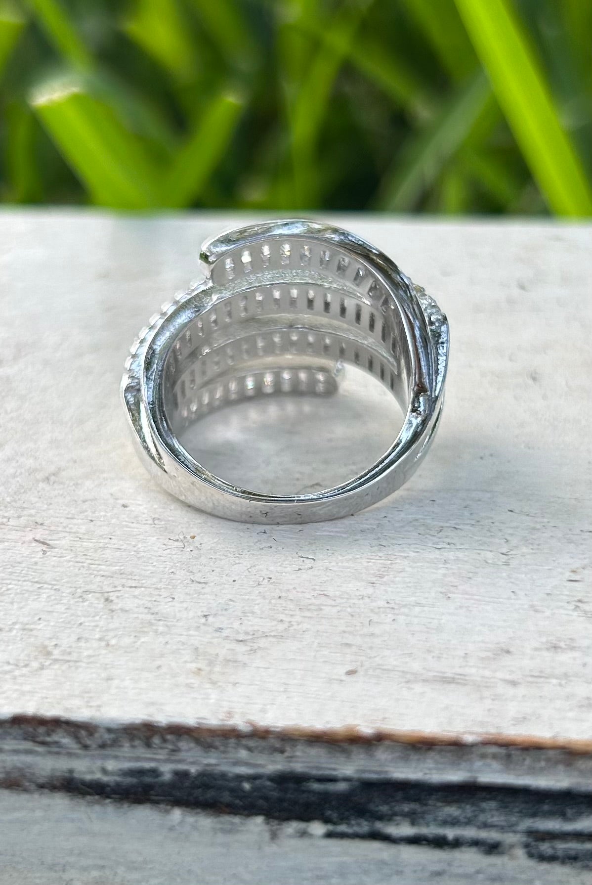 925 Sterling Silver Crystal Cocktail Ring