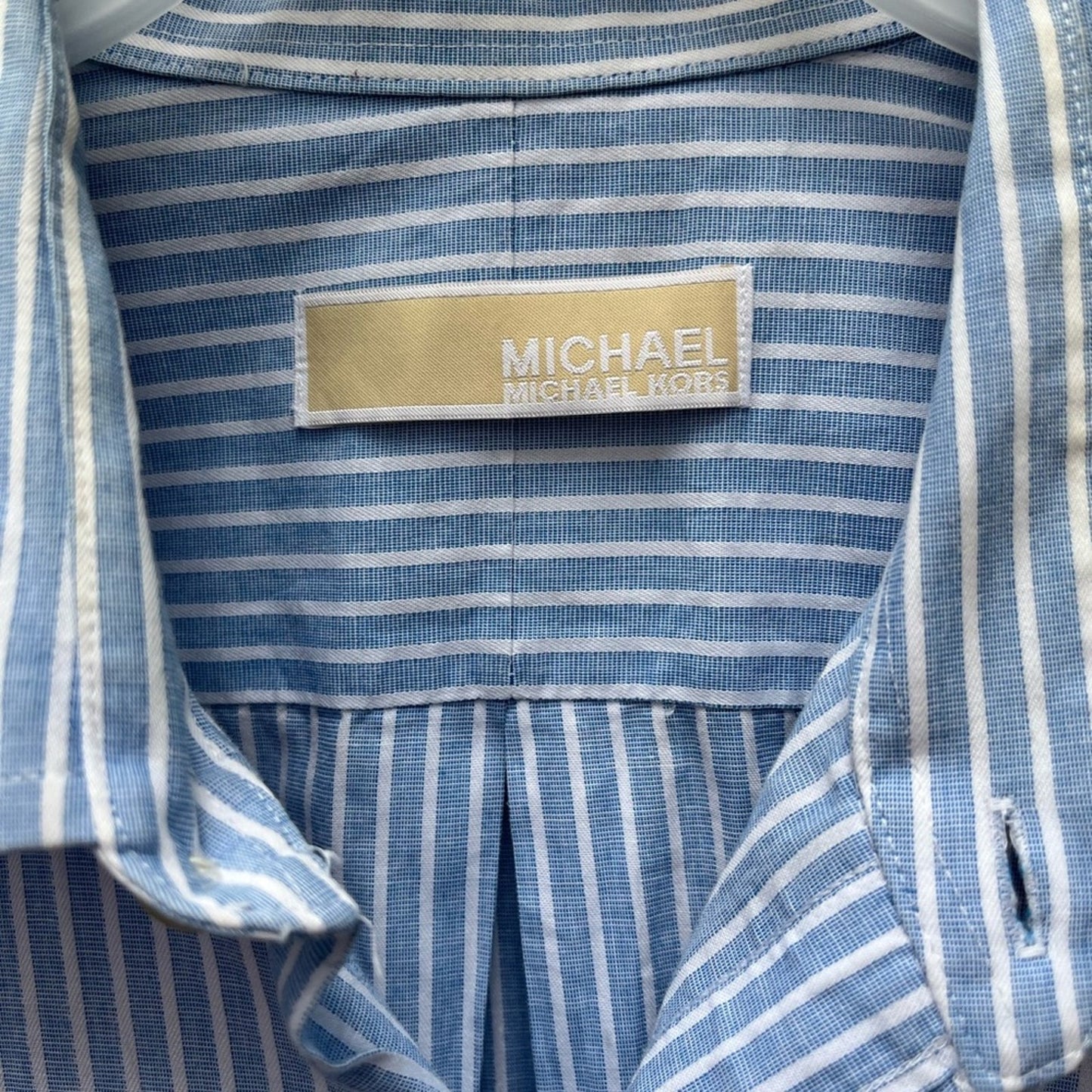 Michael Kors Dress Shirt White and Blue