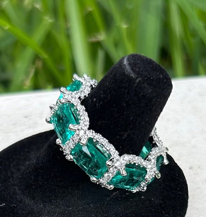 925 Sterling Silver Aqua Tourmaline Ring