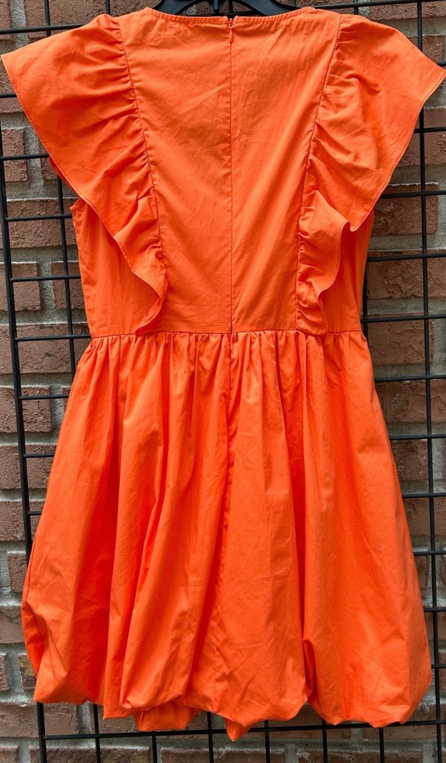 TCEC Vibrant Orange Ruffle Dress