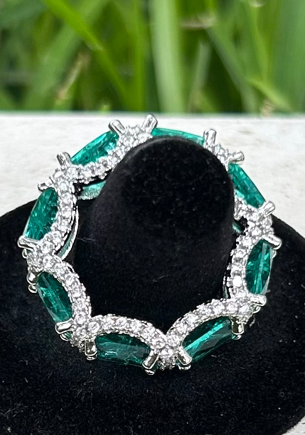 925 Sterling Silver Aqua Tourmaline Ring