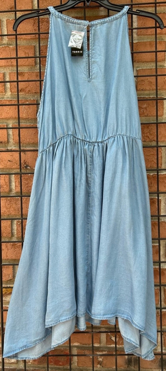 Torrid Light Blue Denim Dress with Pockets