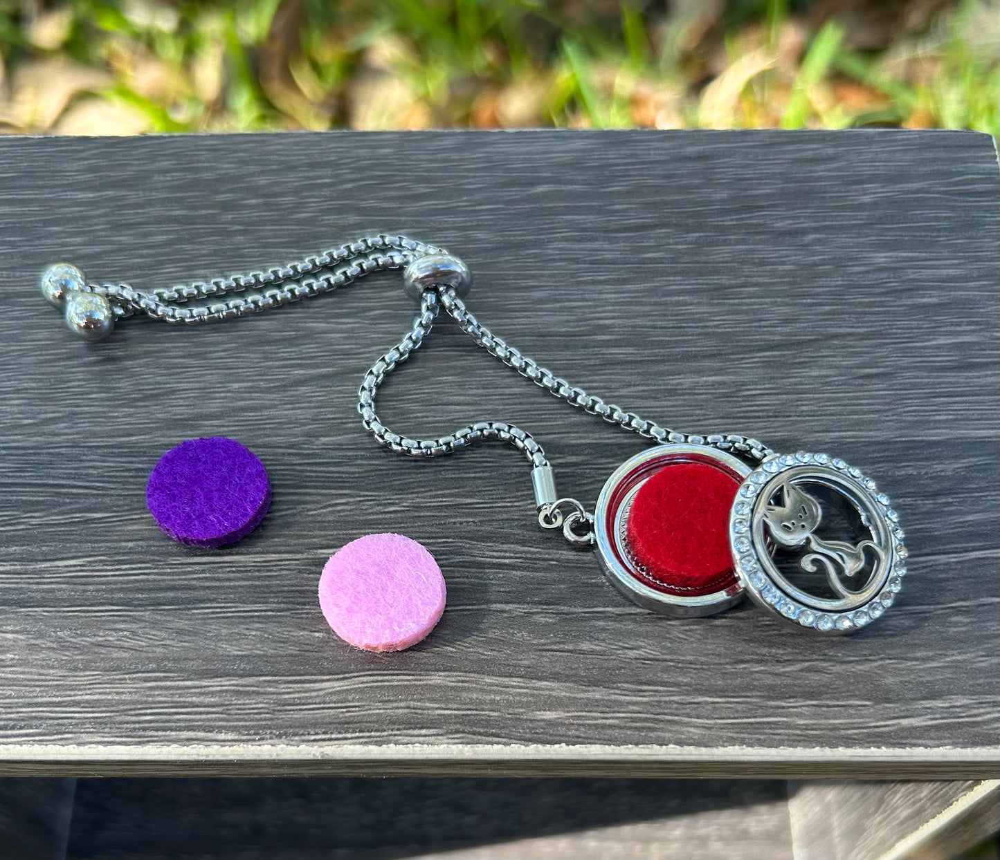 Cat Essential Oil Diffuser Bracelet Includes Lavender Essential Oil