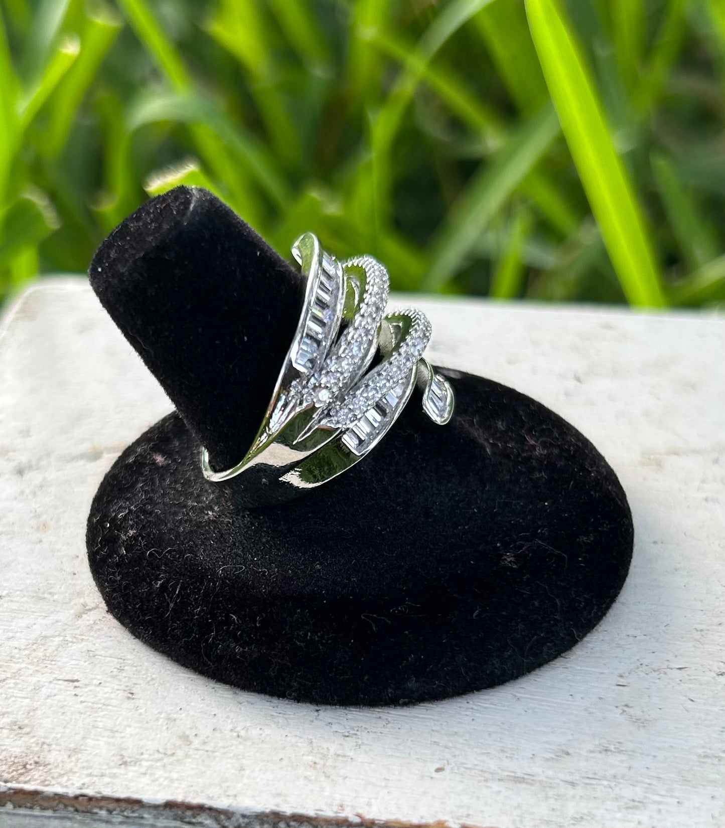 925 Sterling Silver Crystal Cocktail Ring