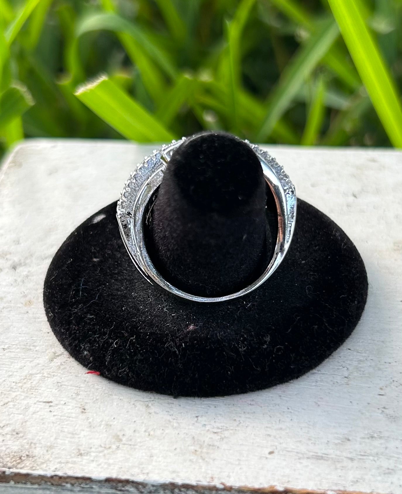 925 Sterling Silver Crystal Cocktail Ring