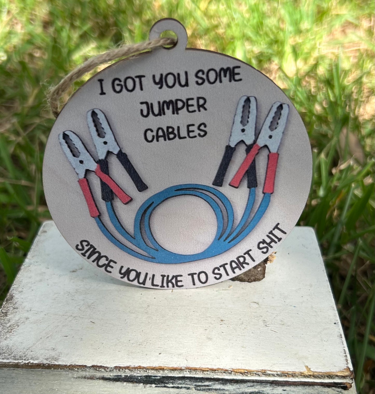 Humorous Jumper Cables
Ornament - Red, Blue, Black