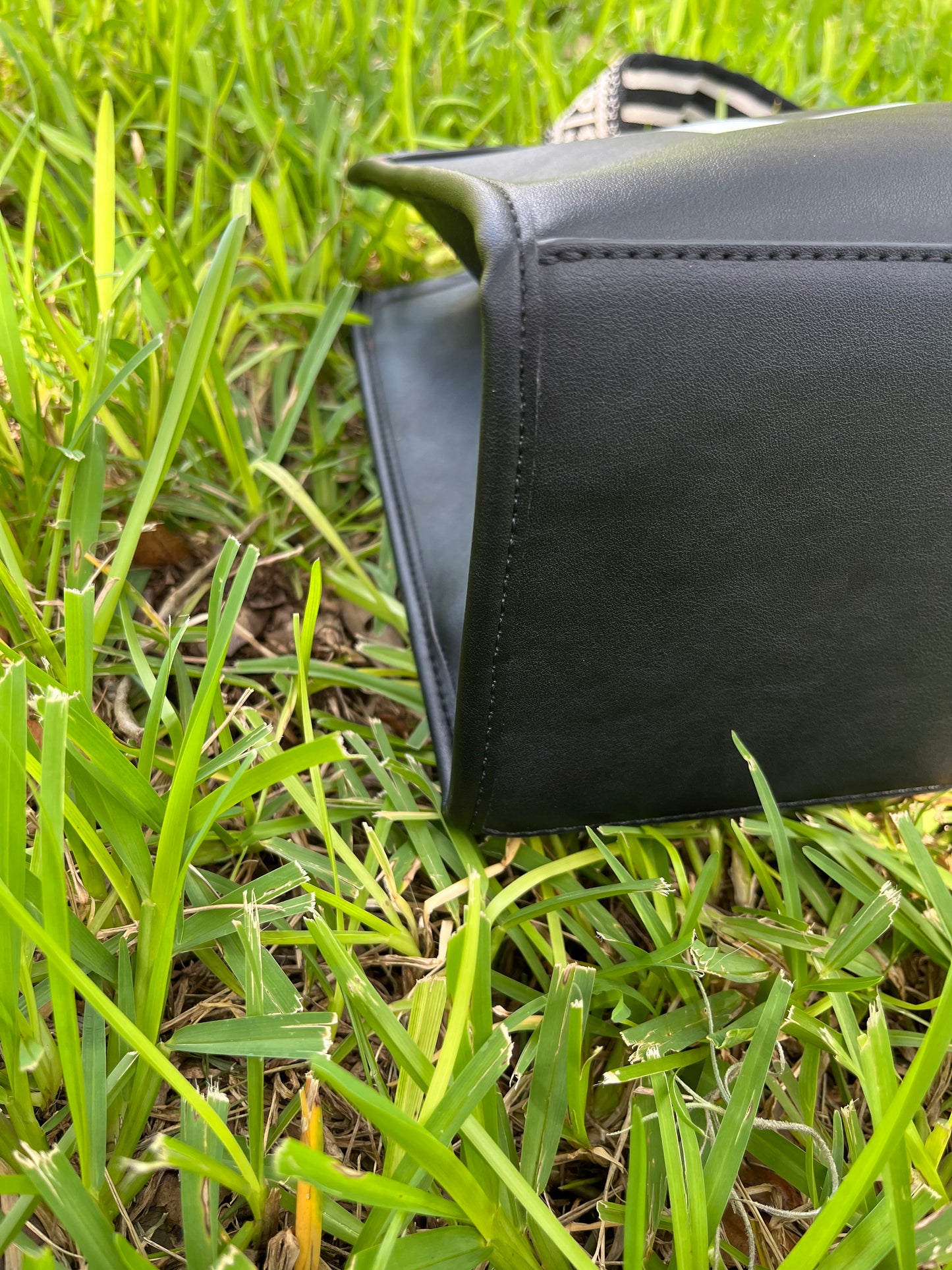 Black and White Dior Tote with Removable Strap