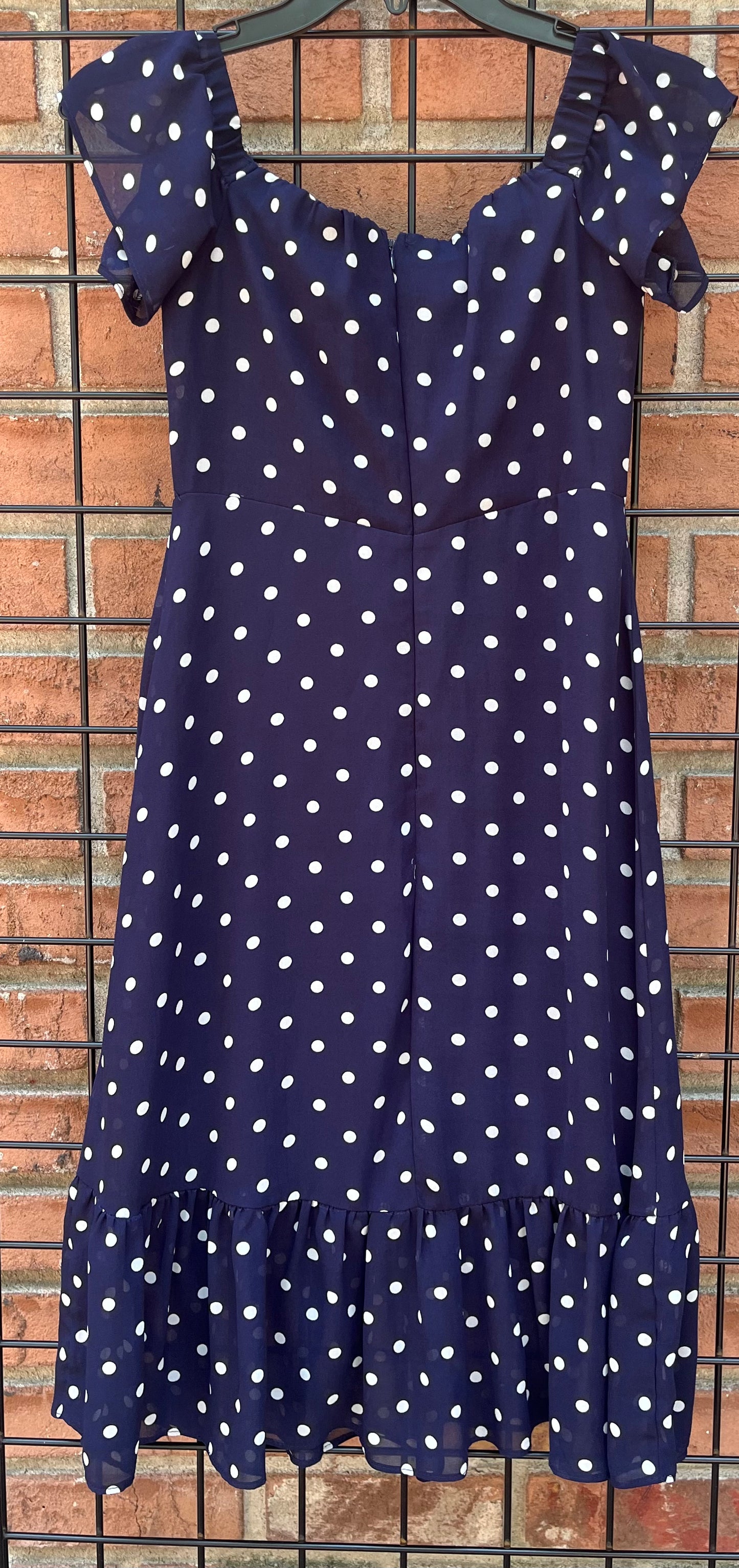 Lulu’s Navy with White Polka Dot Dress