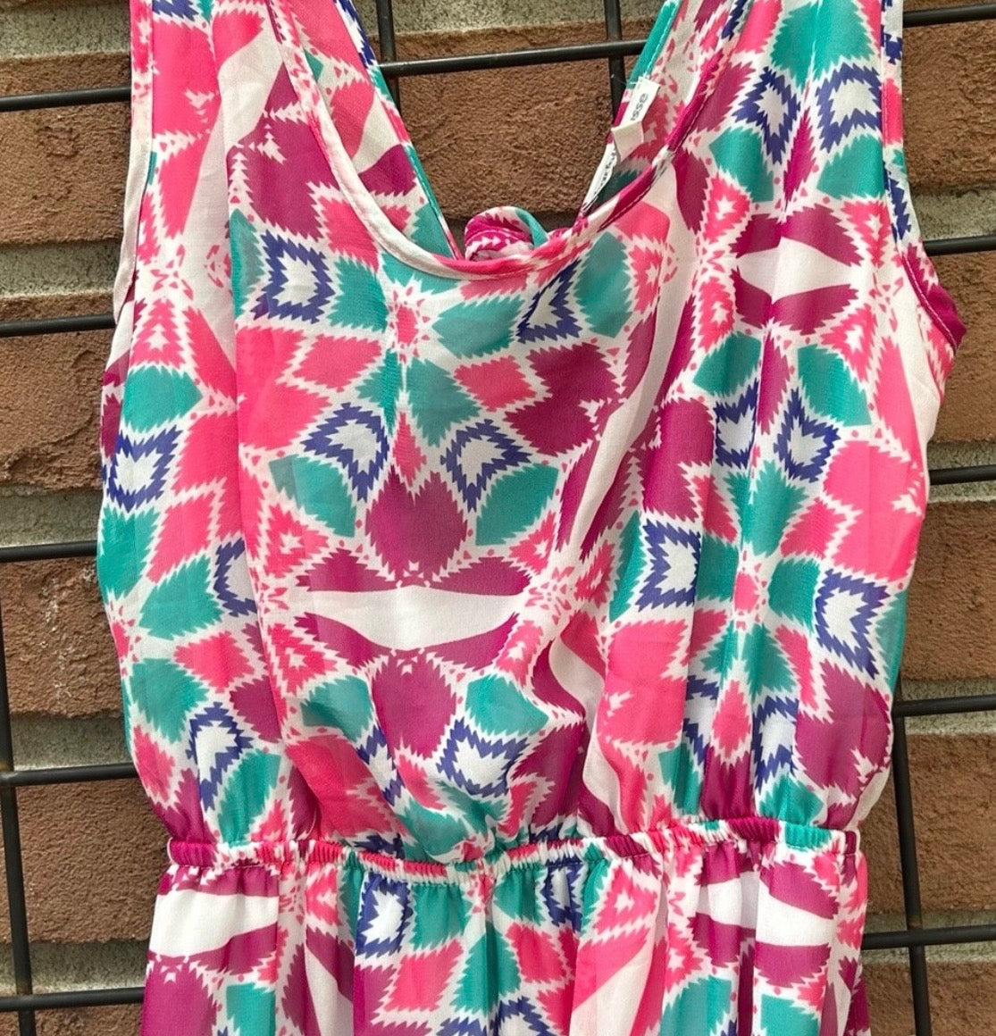 Charlotte Russe Multicolor Geometric Maxi Dress