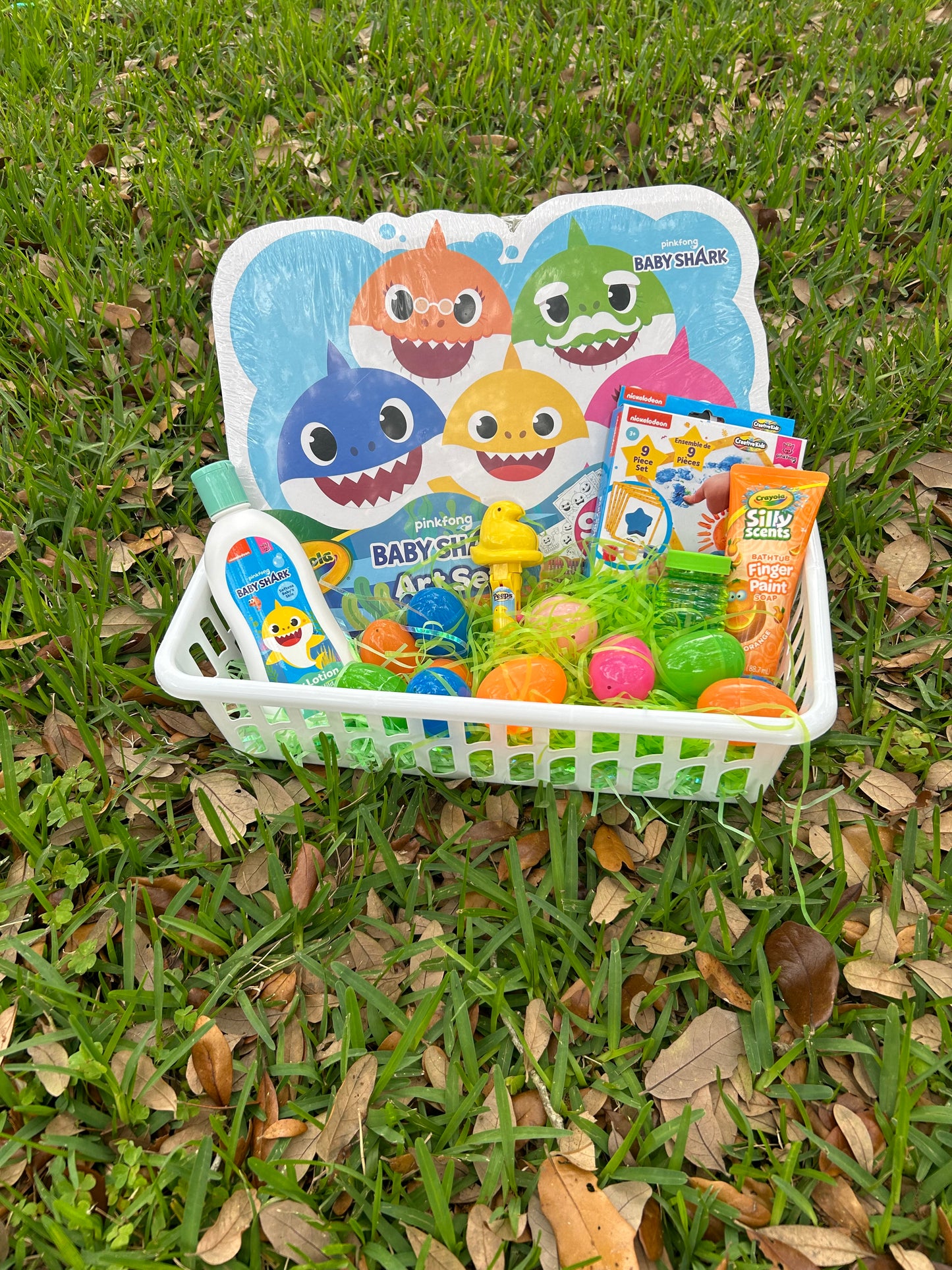 Baby Shark Easter Basket Includes Egg Dying Kit