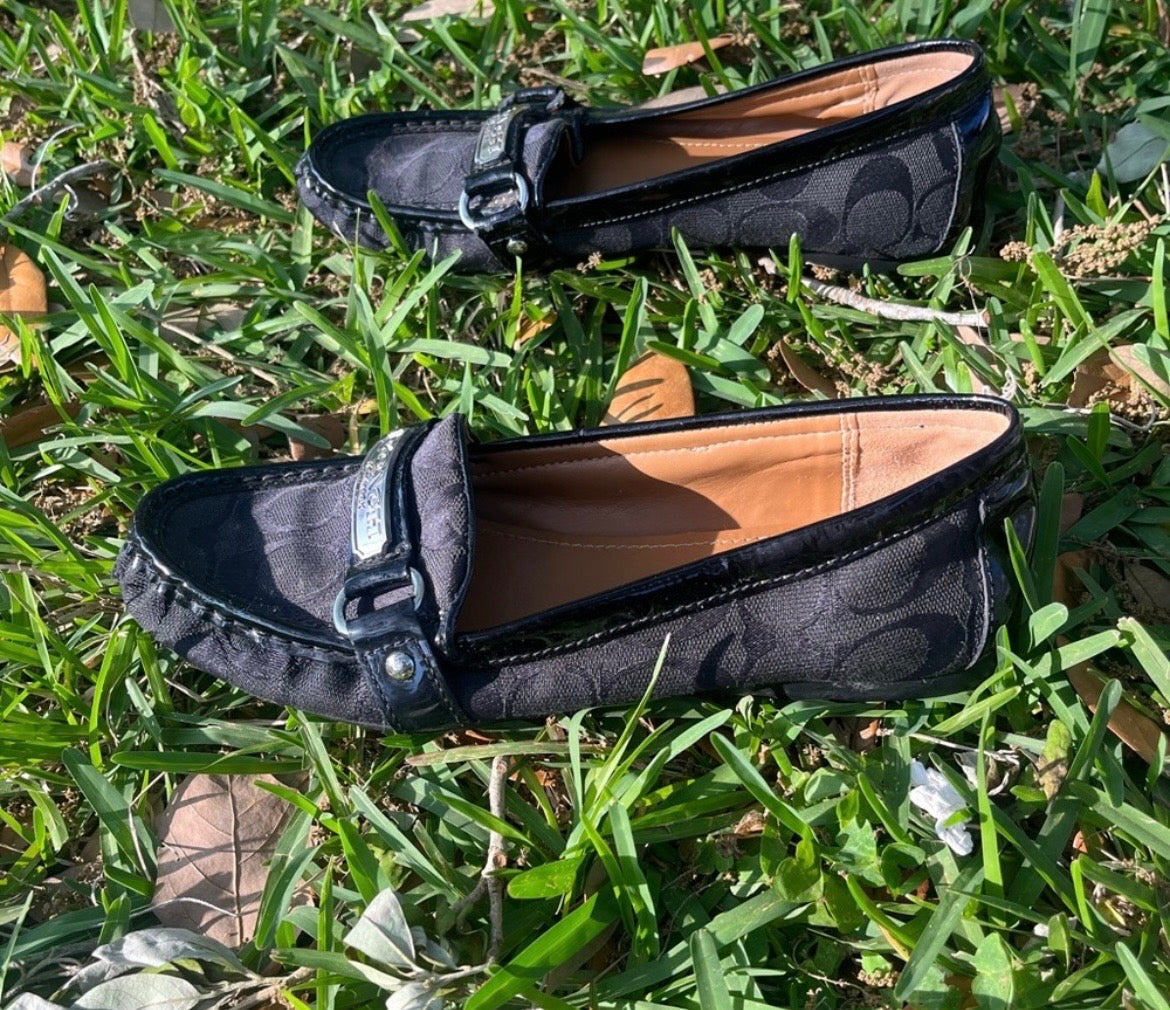 Black Felisha Signature Coach Flats