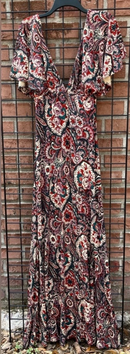 Indah Penelope Paisley Print Dress
