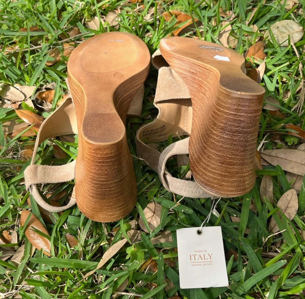 Barbara Barberi Tan Leather Wedges - Made in Italy