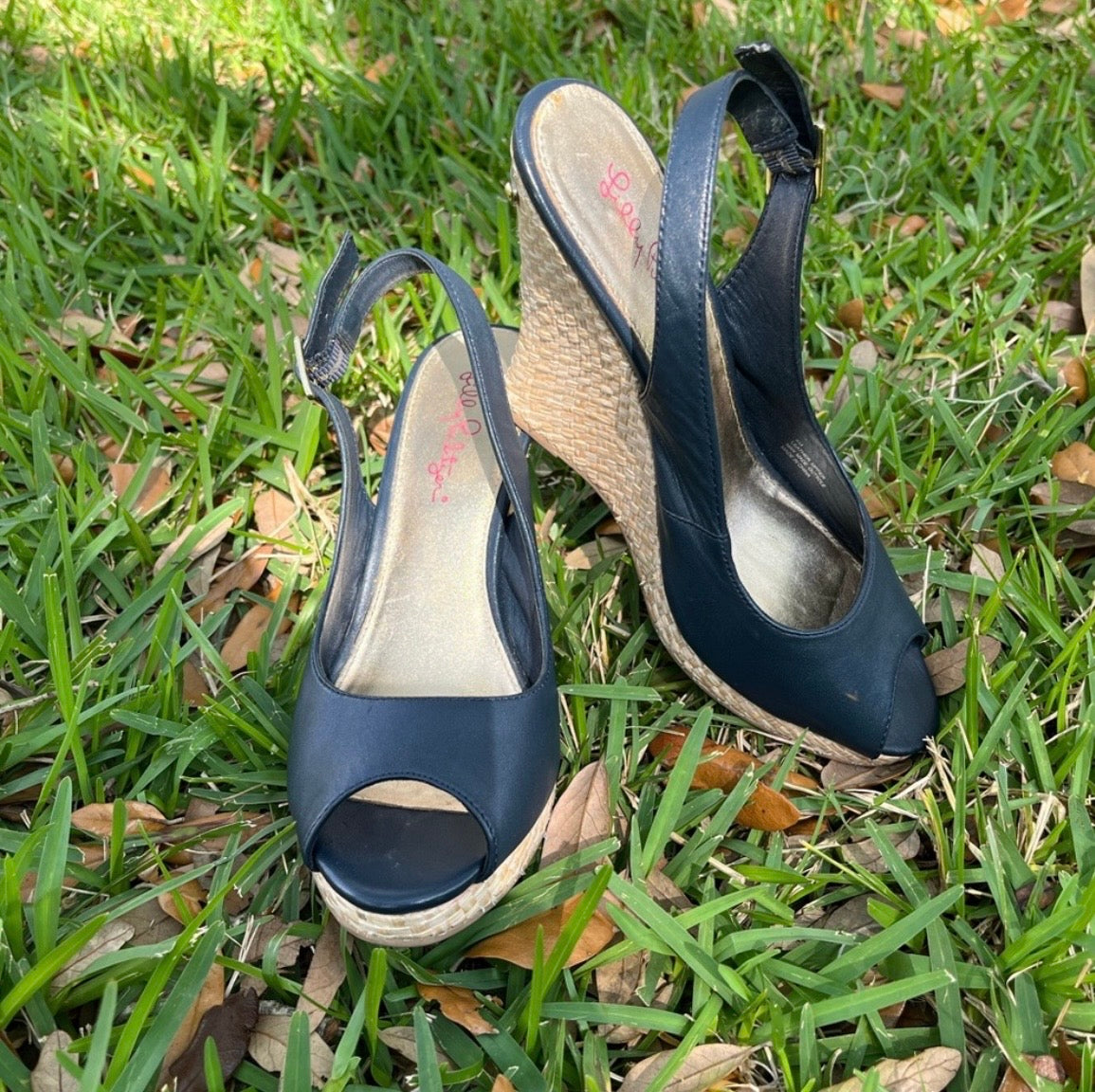Lilly Pulitzer Leather Wedge Heels
