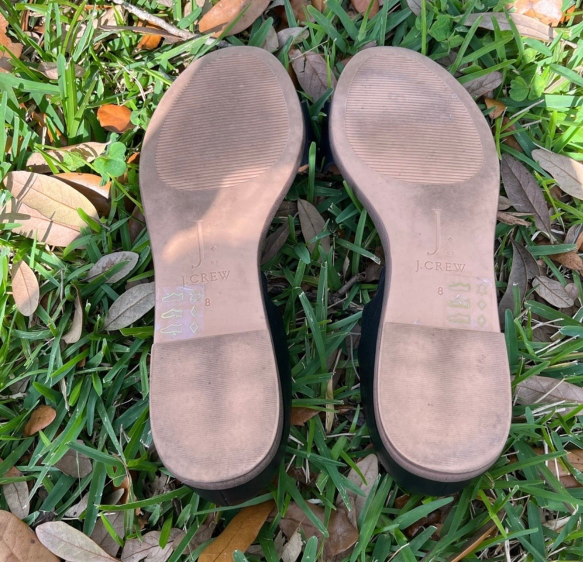 Black Leather J. Crew Flats