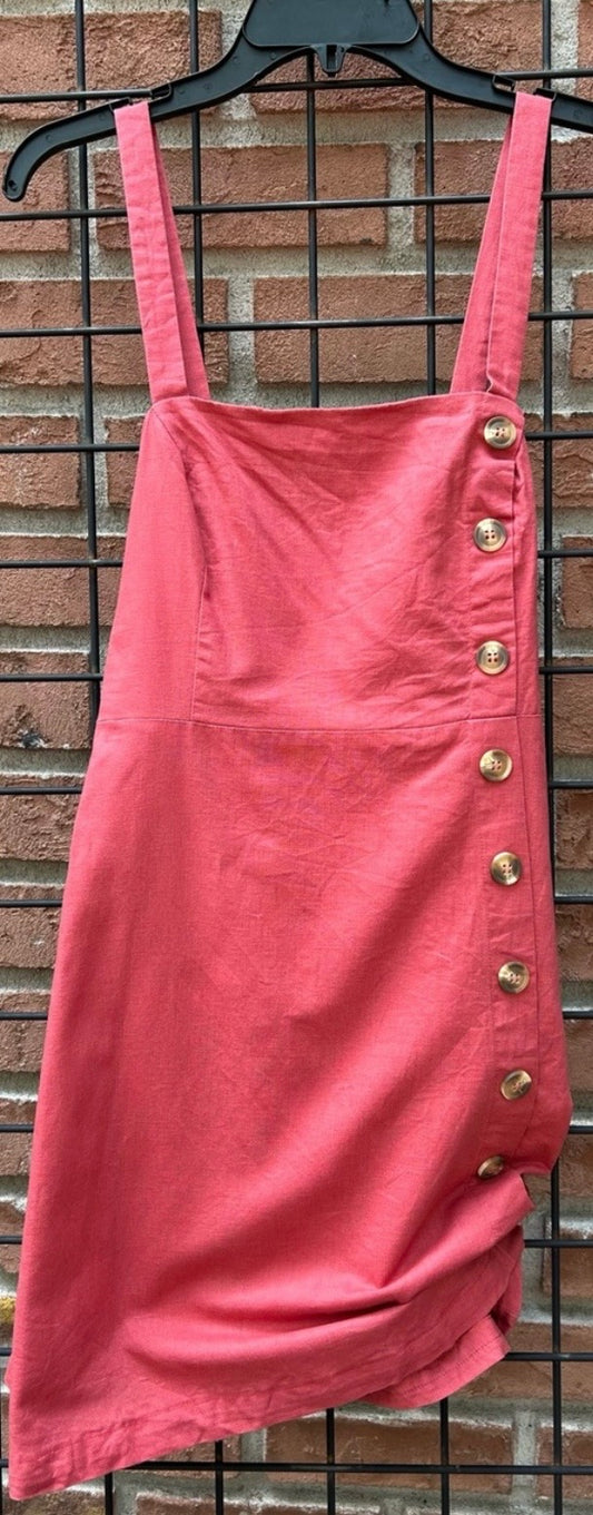 Lulus Terracotta-Colored Linen Blend Dress