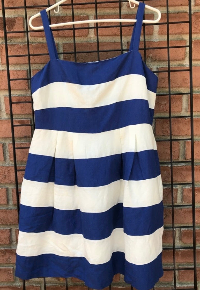 Ann Taylor Loft Blue and White Dress