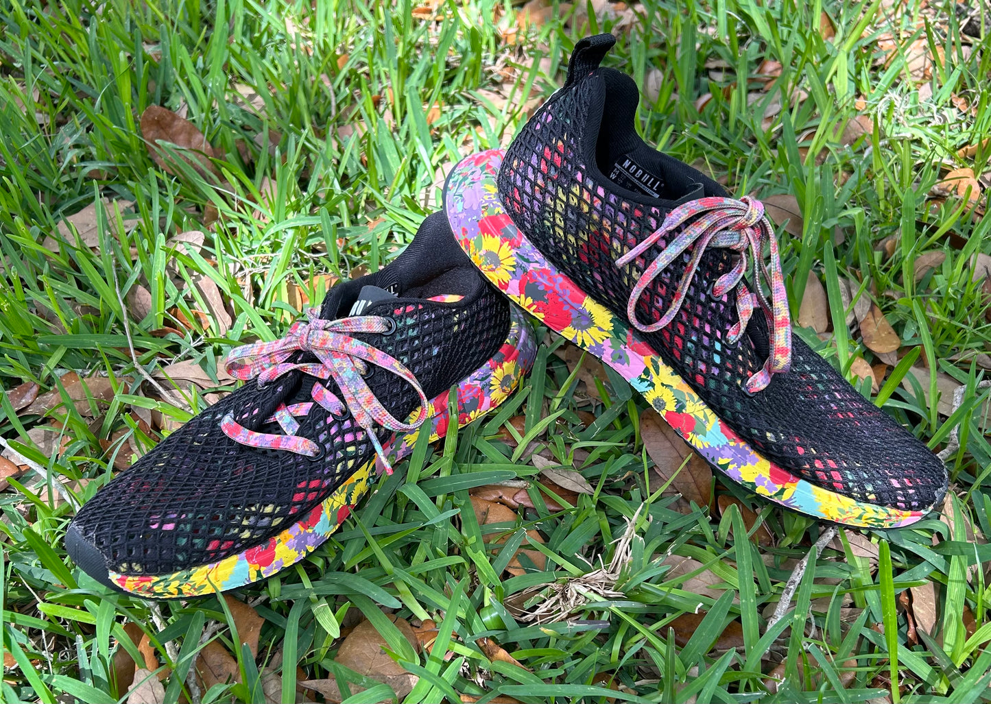 NOBULL Black Mesh Sneakers with Multicolor Accents