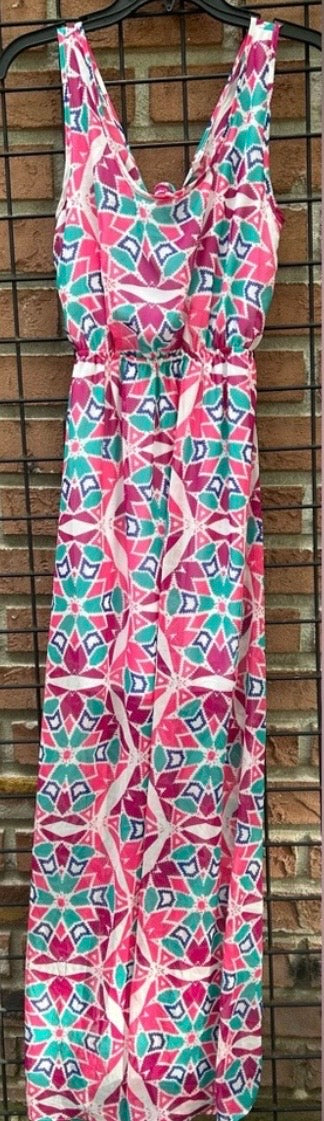 Charlotte Russe Multicolor Geometric Maxi Dress