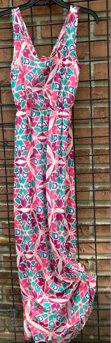 Charlotte Russe Multicolor Geometric Maxi Dress