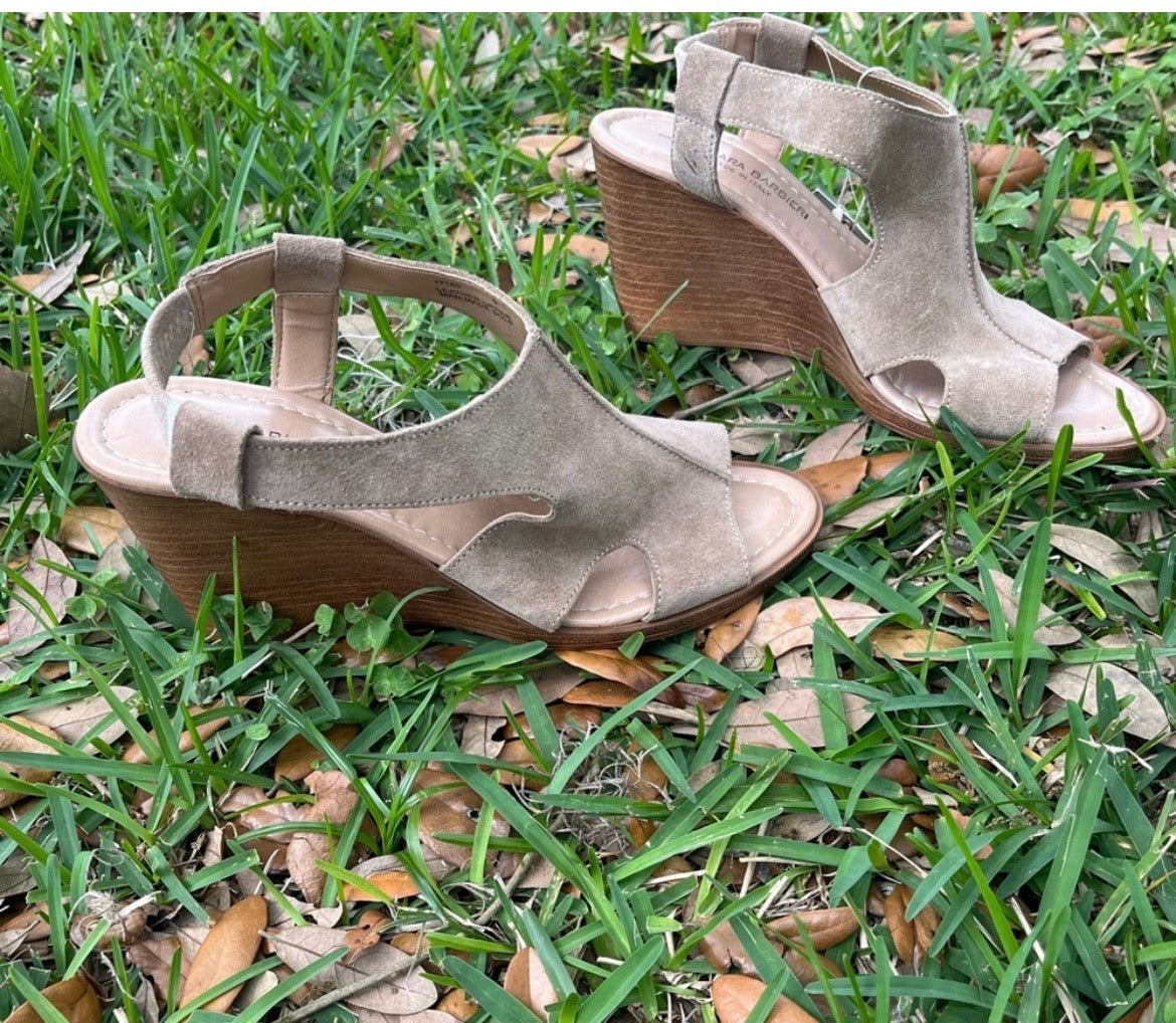 Barbara Barberi Tan Leather Wedges - Made in Italy