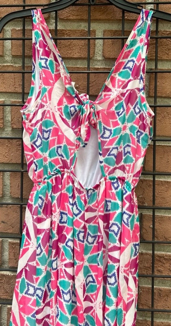 Charlotte Russe Multicolor Geometric Maxi Dress