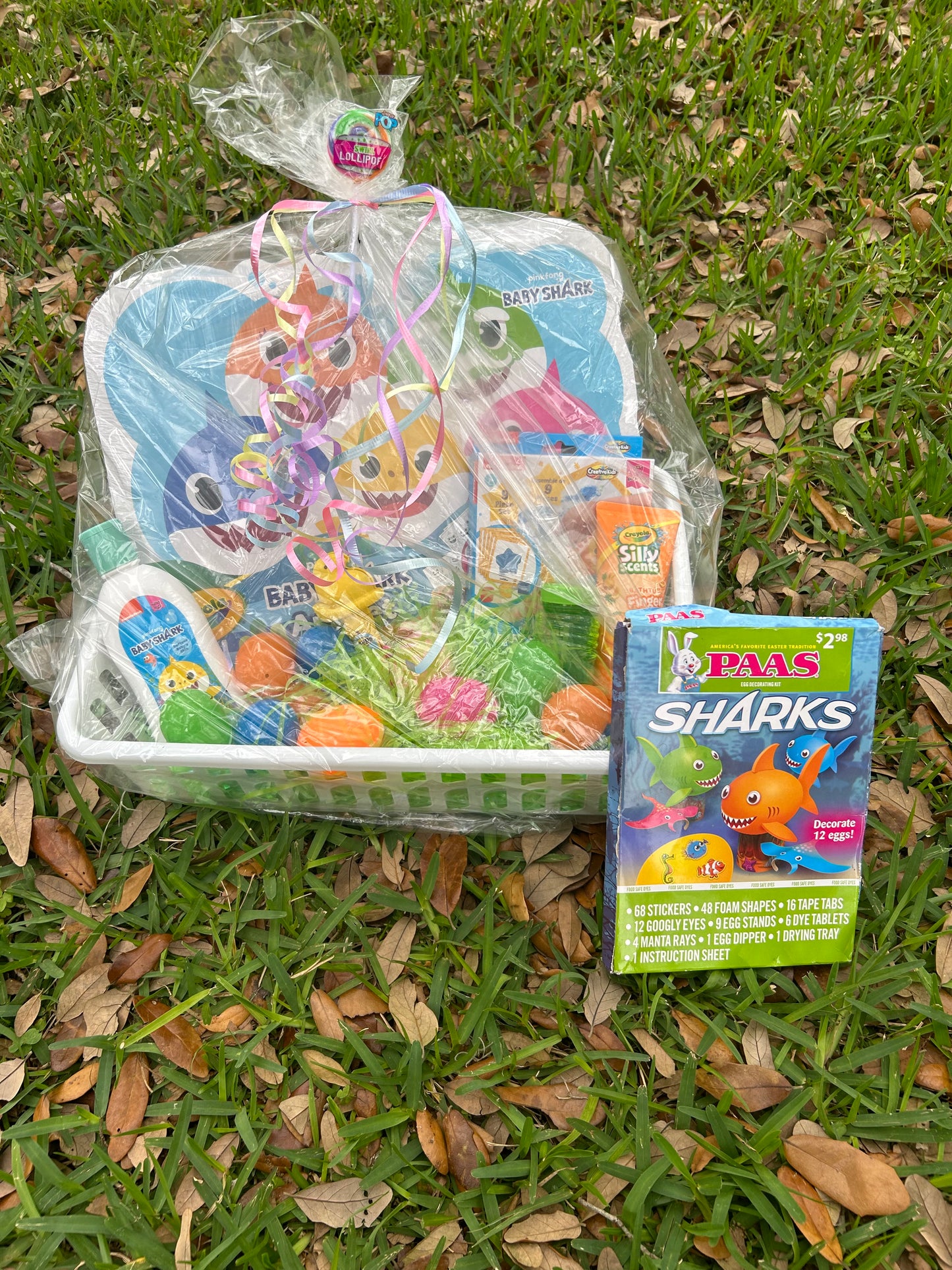 Baby Shark Easter Basket Includes Egg Dying Kit