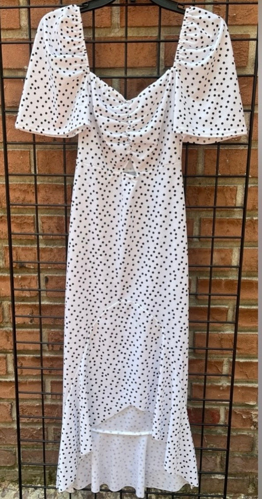 Pretty Little Thing Black and White Polka Dot Dress