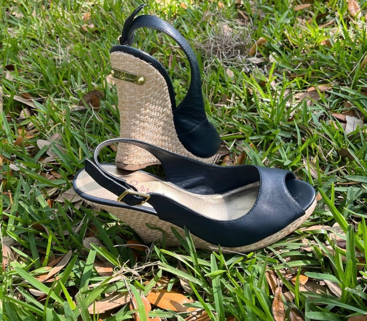 Lilly Pulitzer Leather Wedge Heels