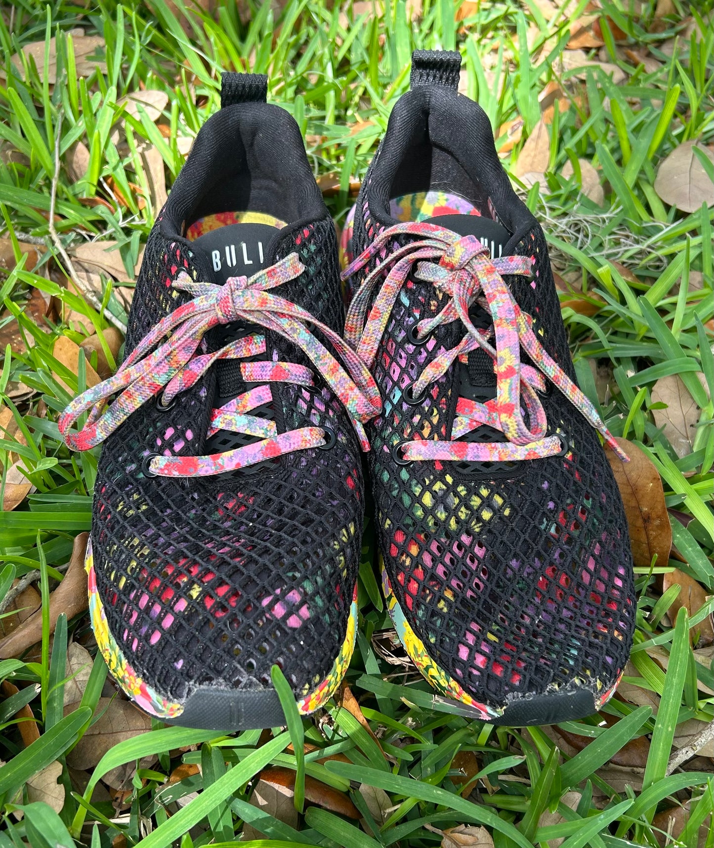 NOBULL Black Mesh Sneakers with Multicolor Accents