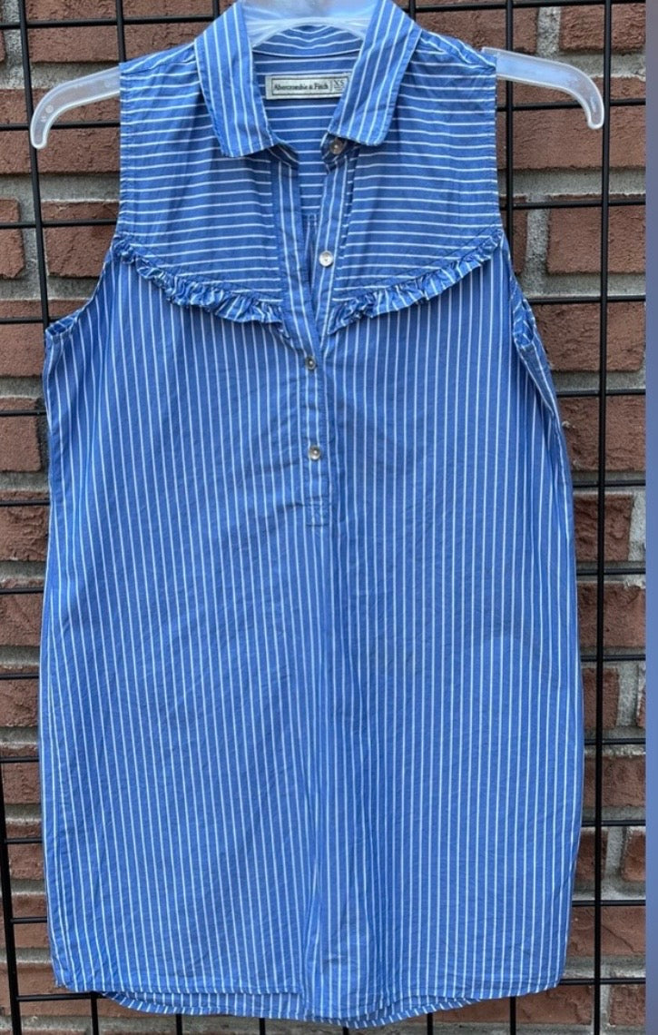 Abercrombie & Fitch Denim Blue and White Dress