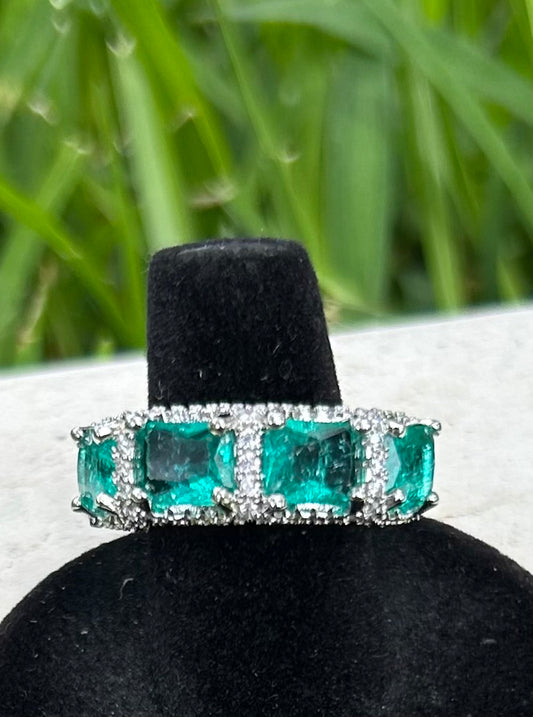 925 Sterling Silver Aqua Tourmaline Ring