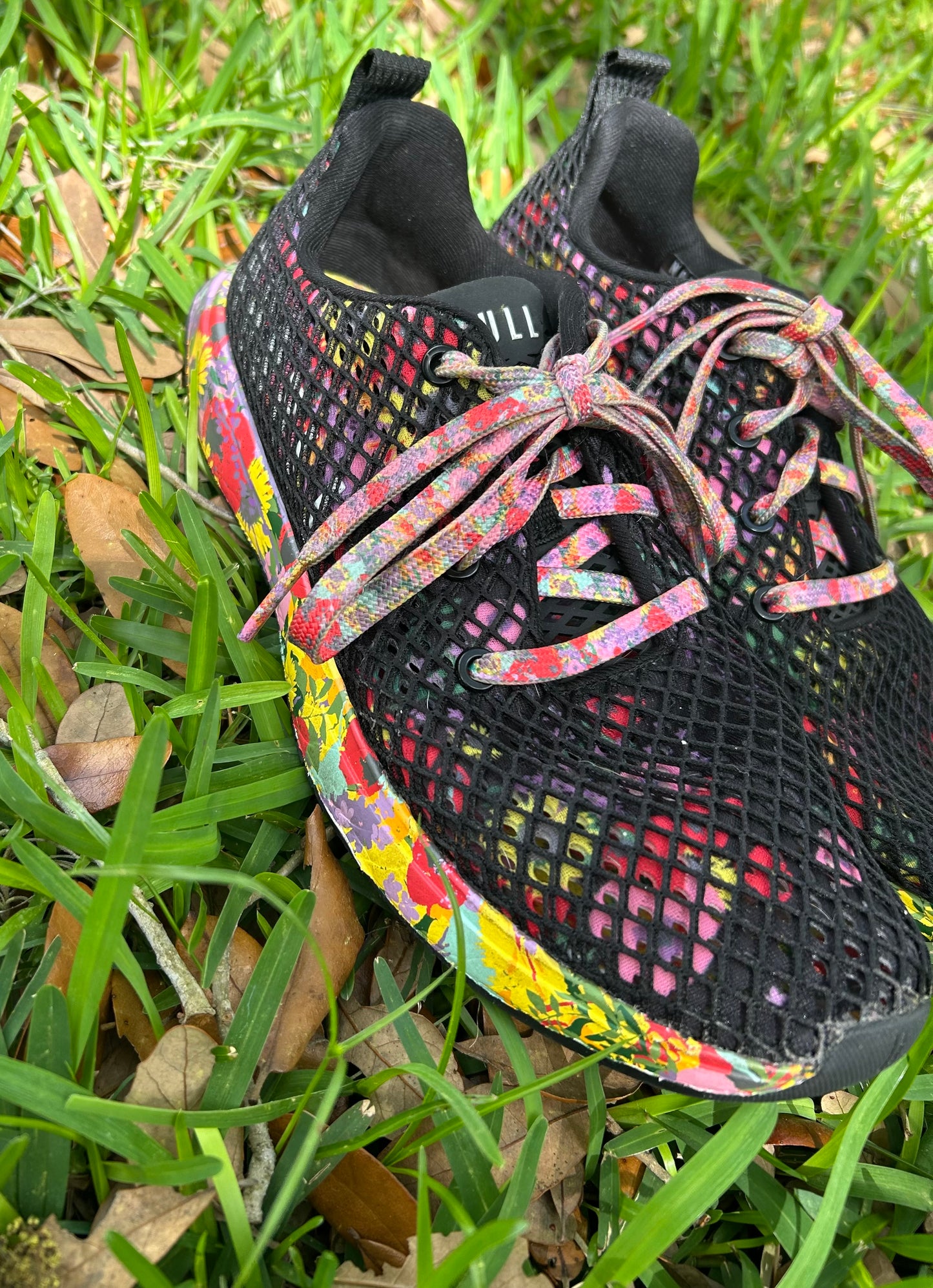 NOBULL Black Mesh Sneakers with Multicolor Accents