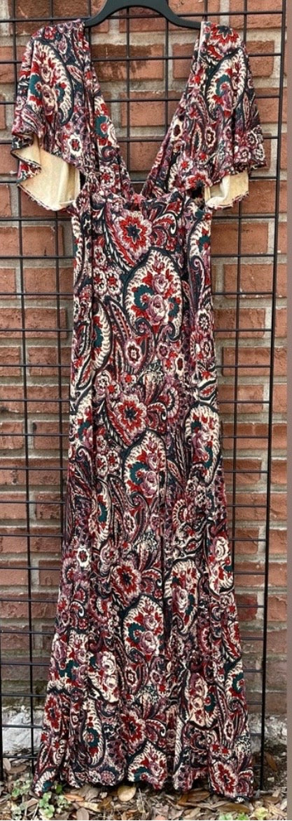 Indah Penelope Paisley Print Dress