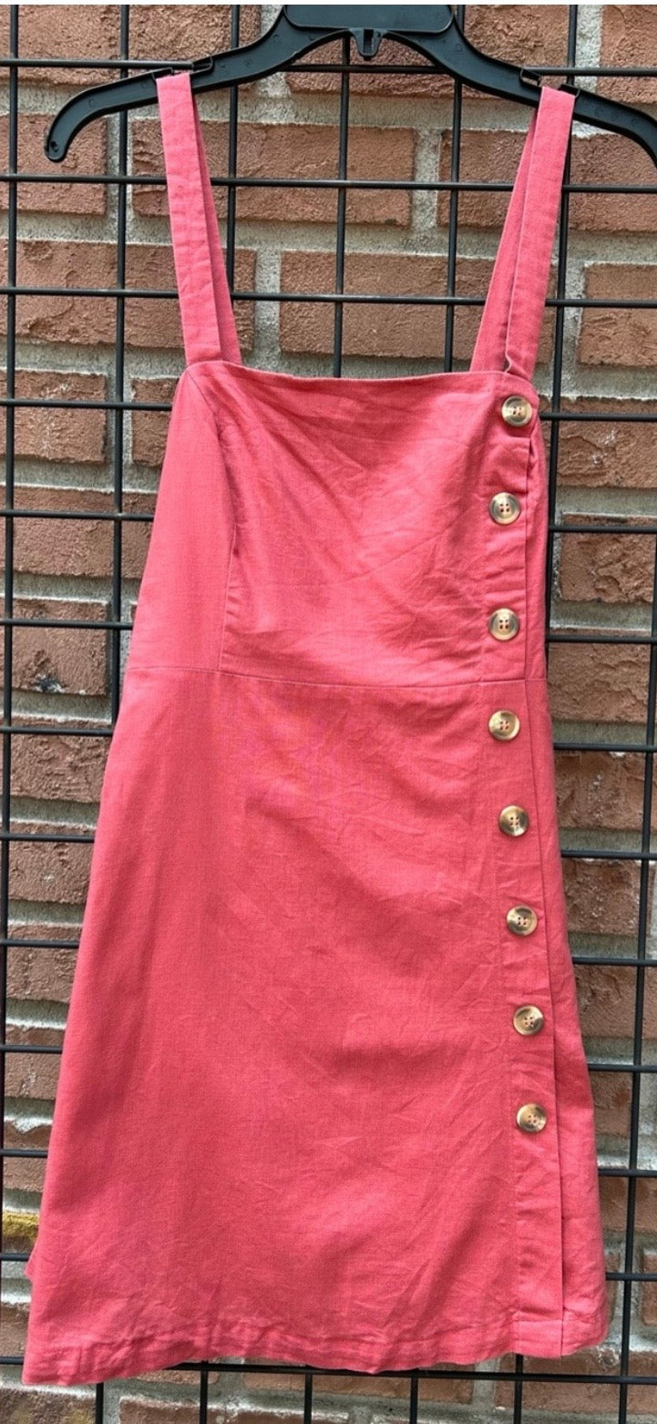 Lulus Terracotta-Colored Linen Blend Dress
