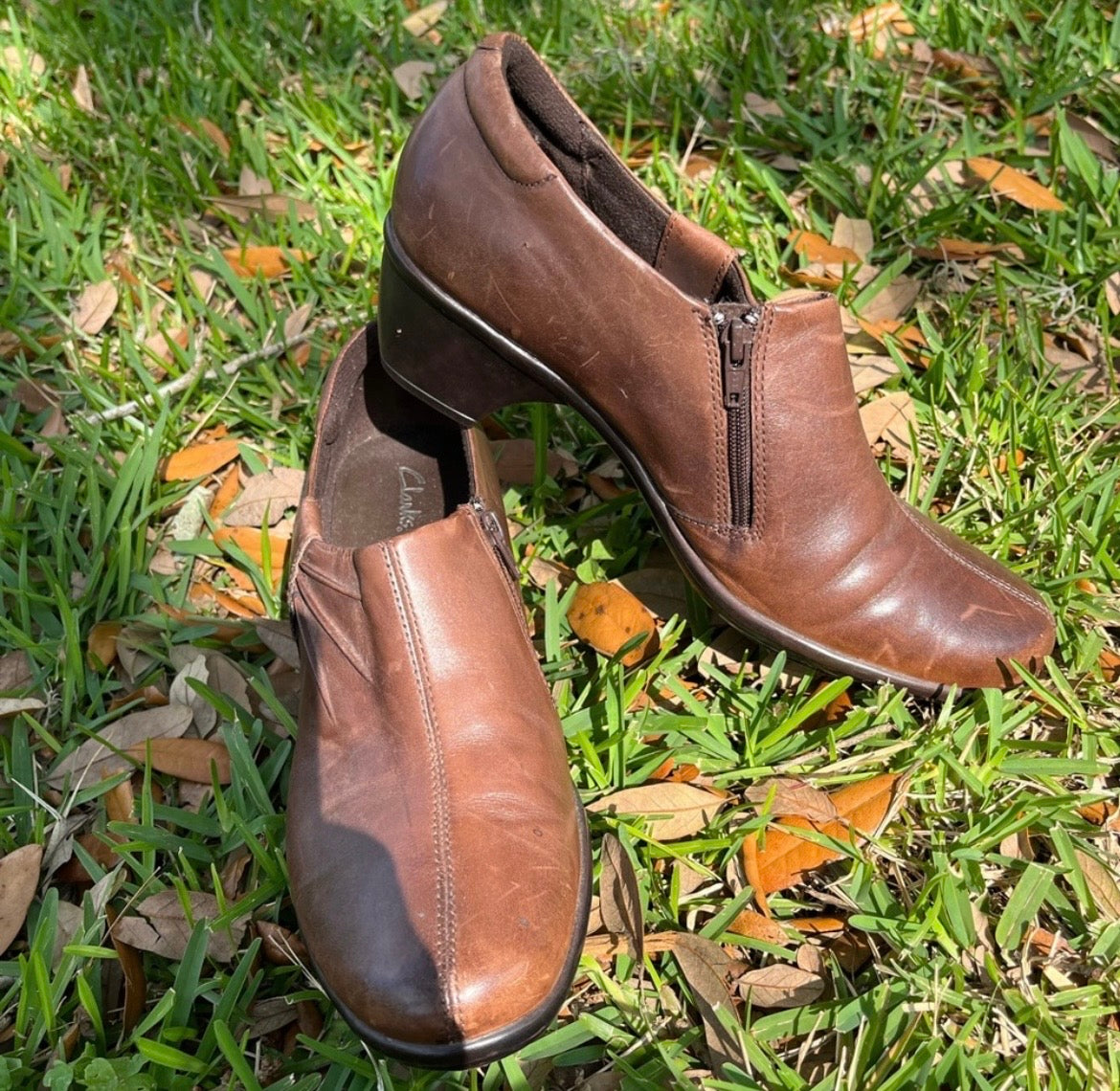Clarks Leather Ankle Booties