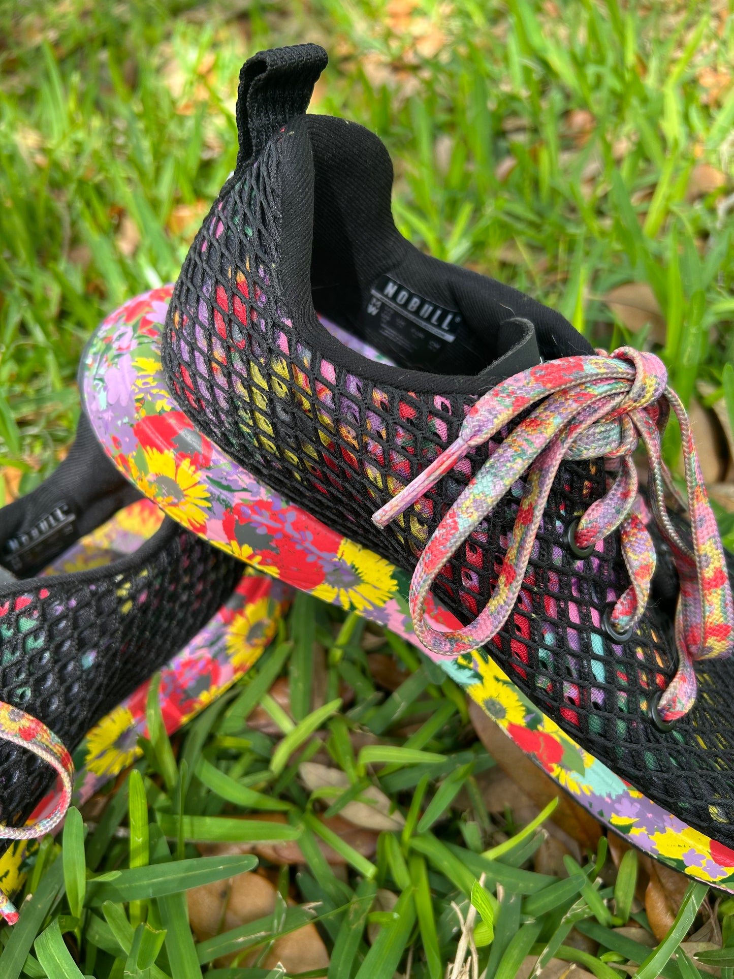 NOBULL Black Mesh Sneakers with Multicolor Accents