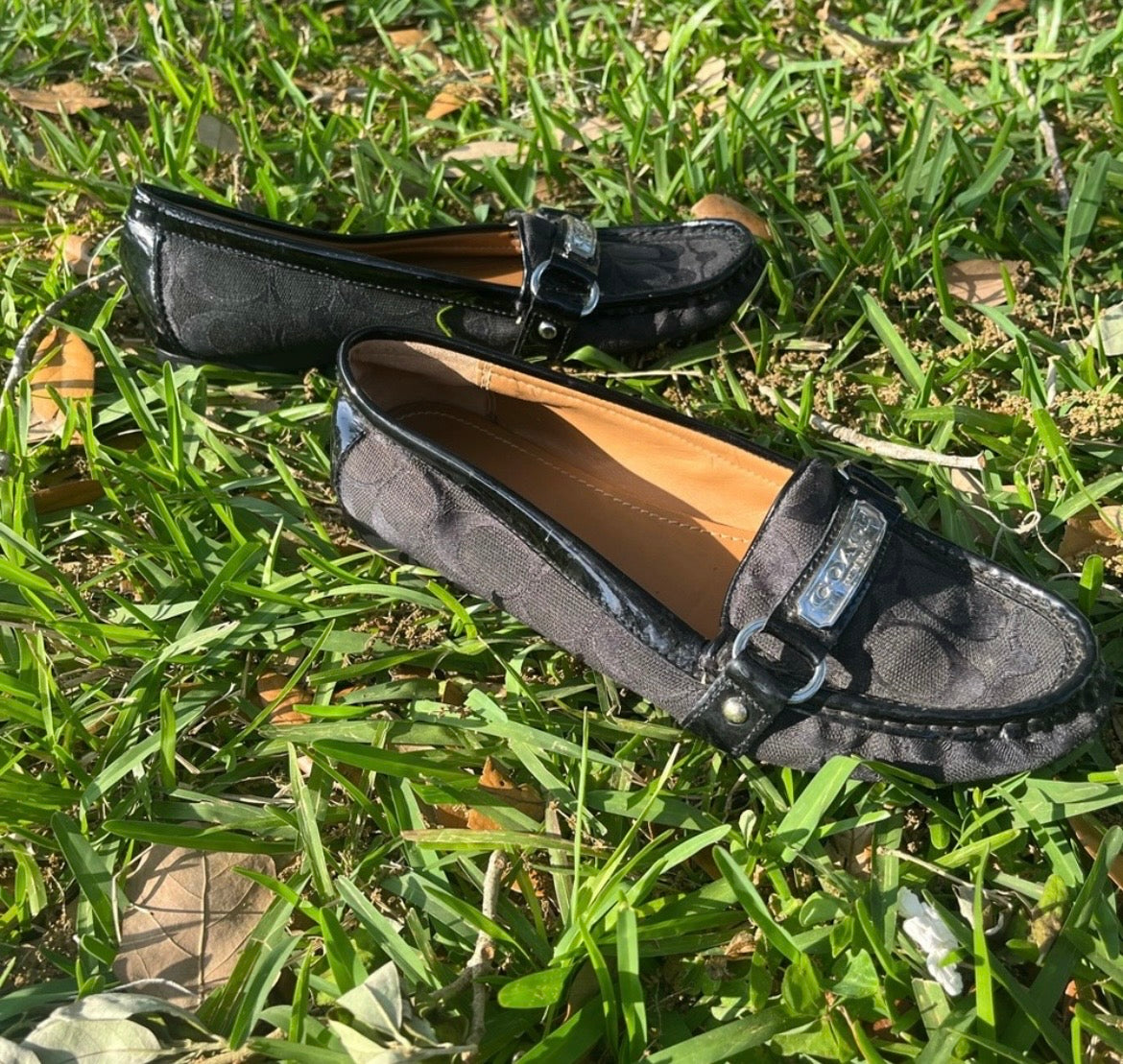Black Felisha Signature Coach Flats