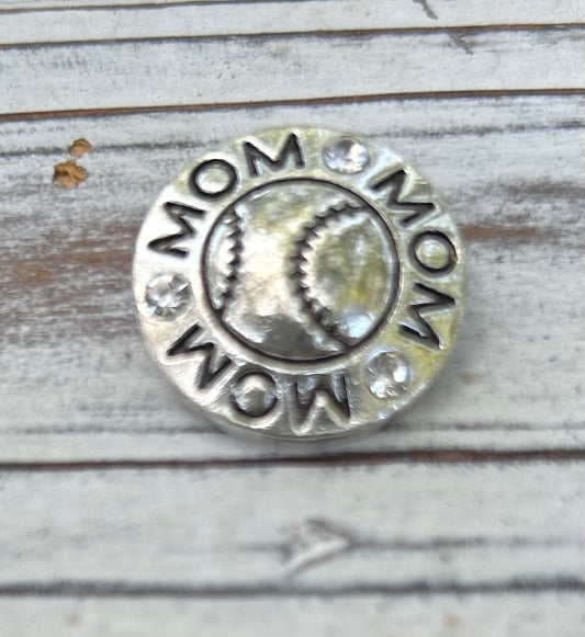 Baseball Mom Snap Bead 18mm