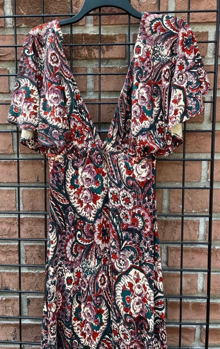 Indah Penelope Paisley Print Dress