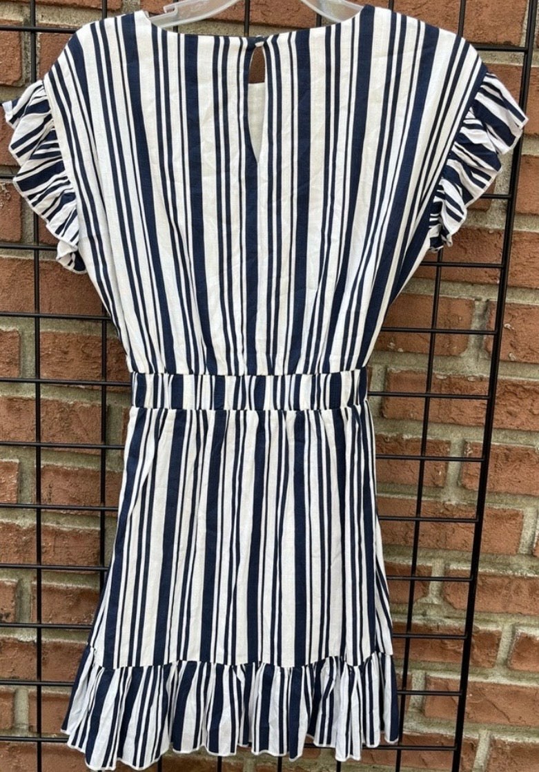 Aqua Navy and White Dress