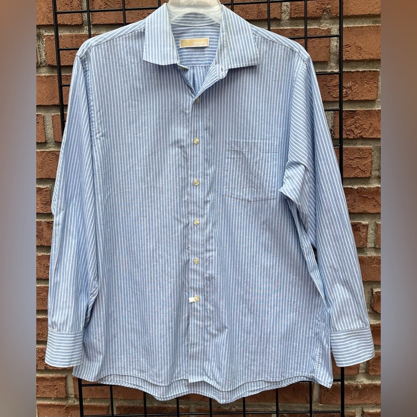 Michael Kors Dress Shirt White and Blue
