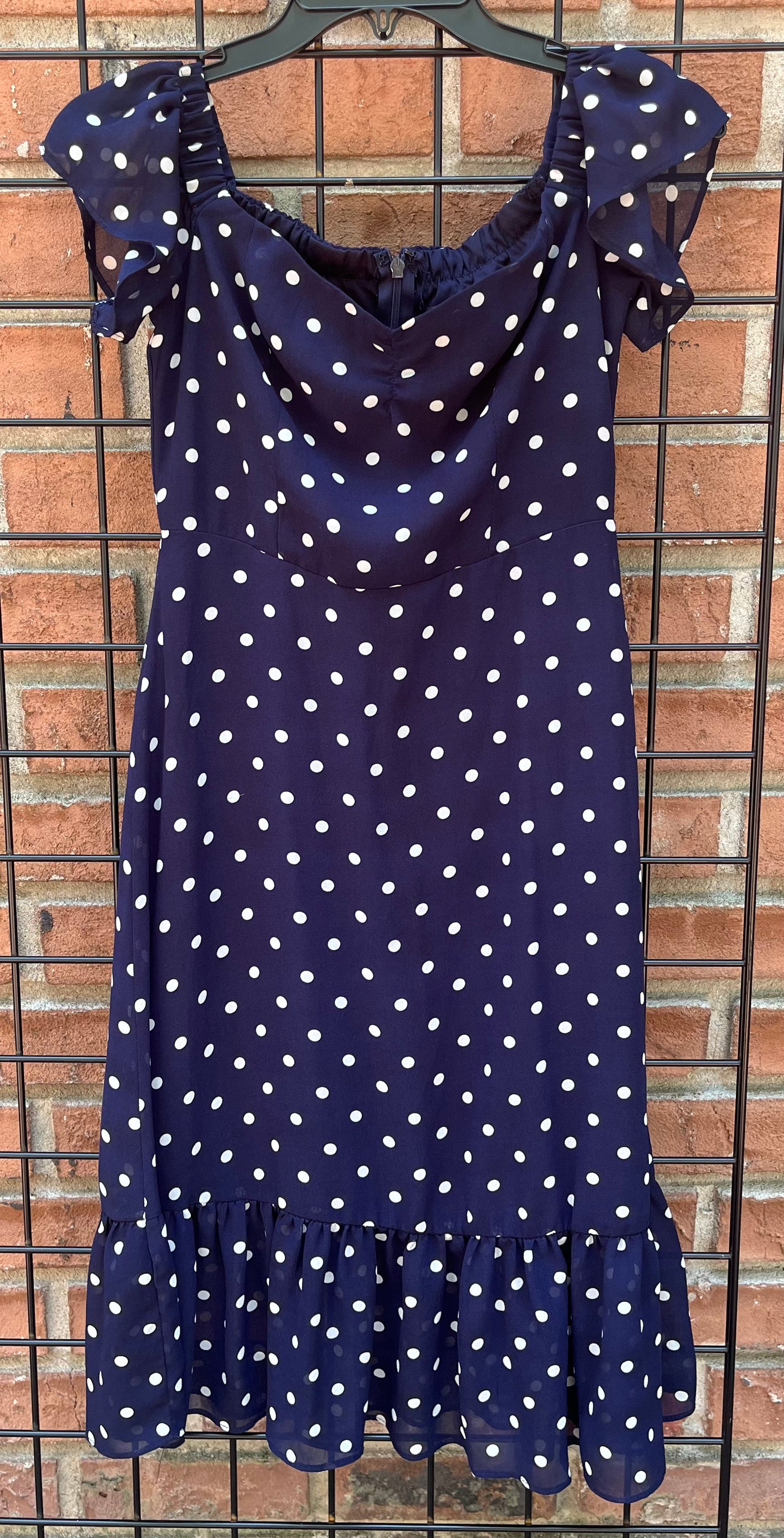 Lulu’s Navy with White Polka Dot Dress