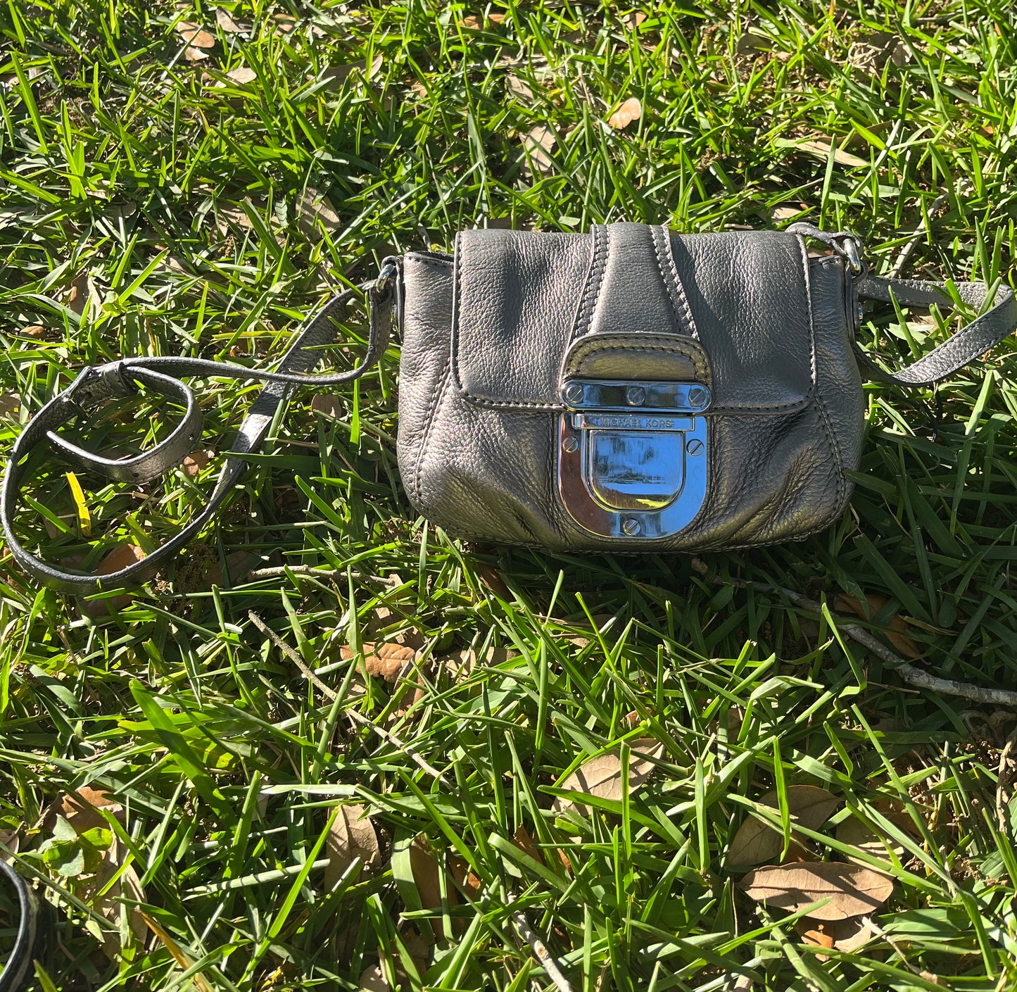 Michael Kors Silver Charlton Crossbody