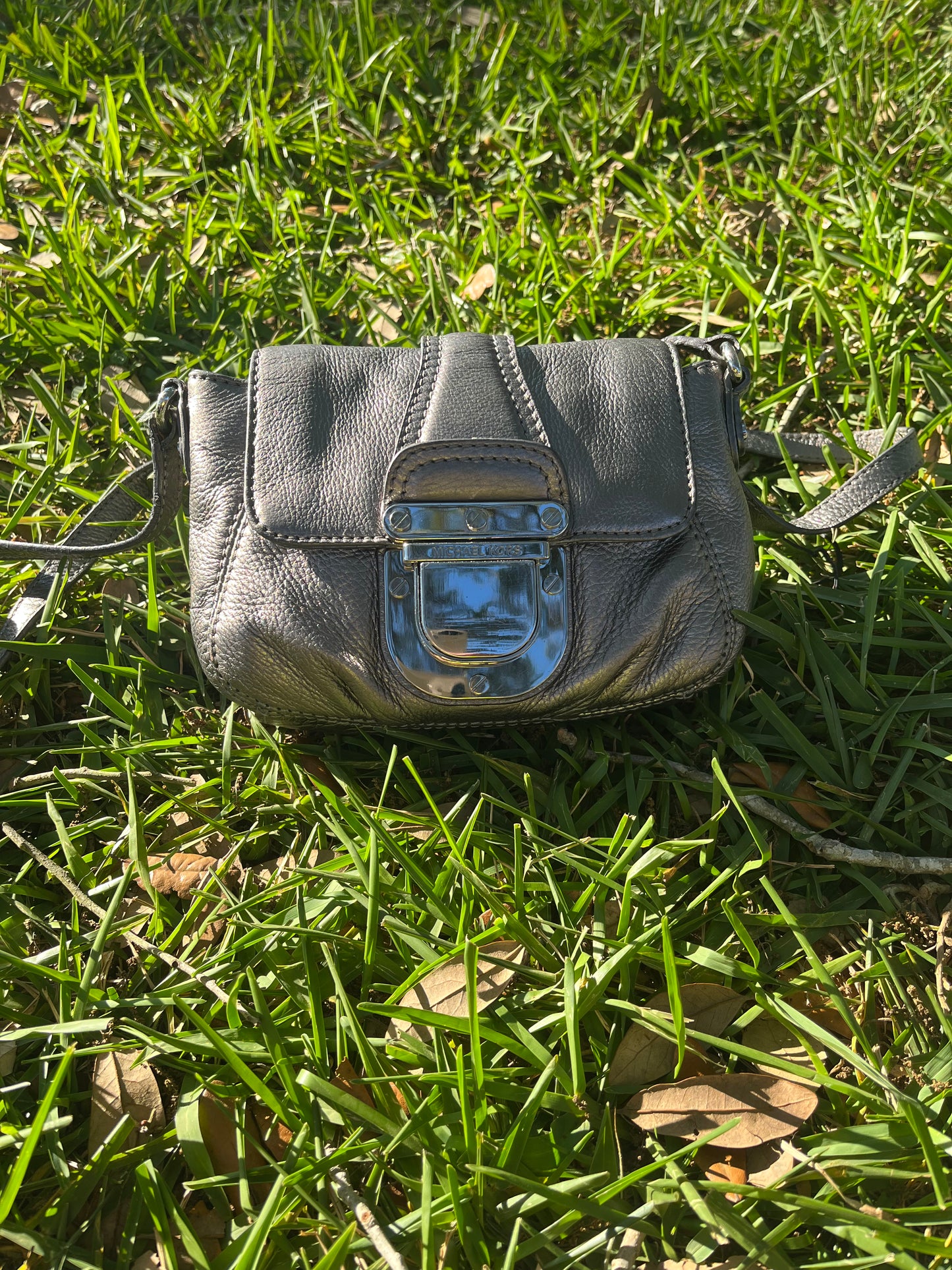 Michael Kors Silver Charlton Crossbody