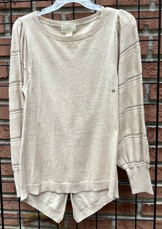 Beige Sweater with Split Back