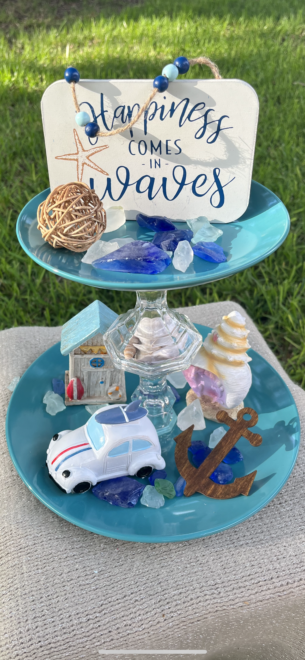 Coastal Decor Tiered Tray