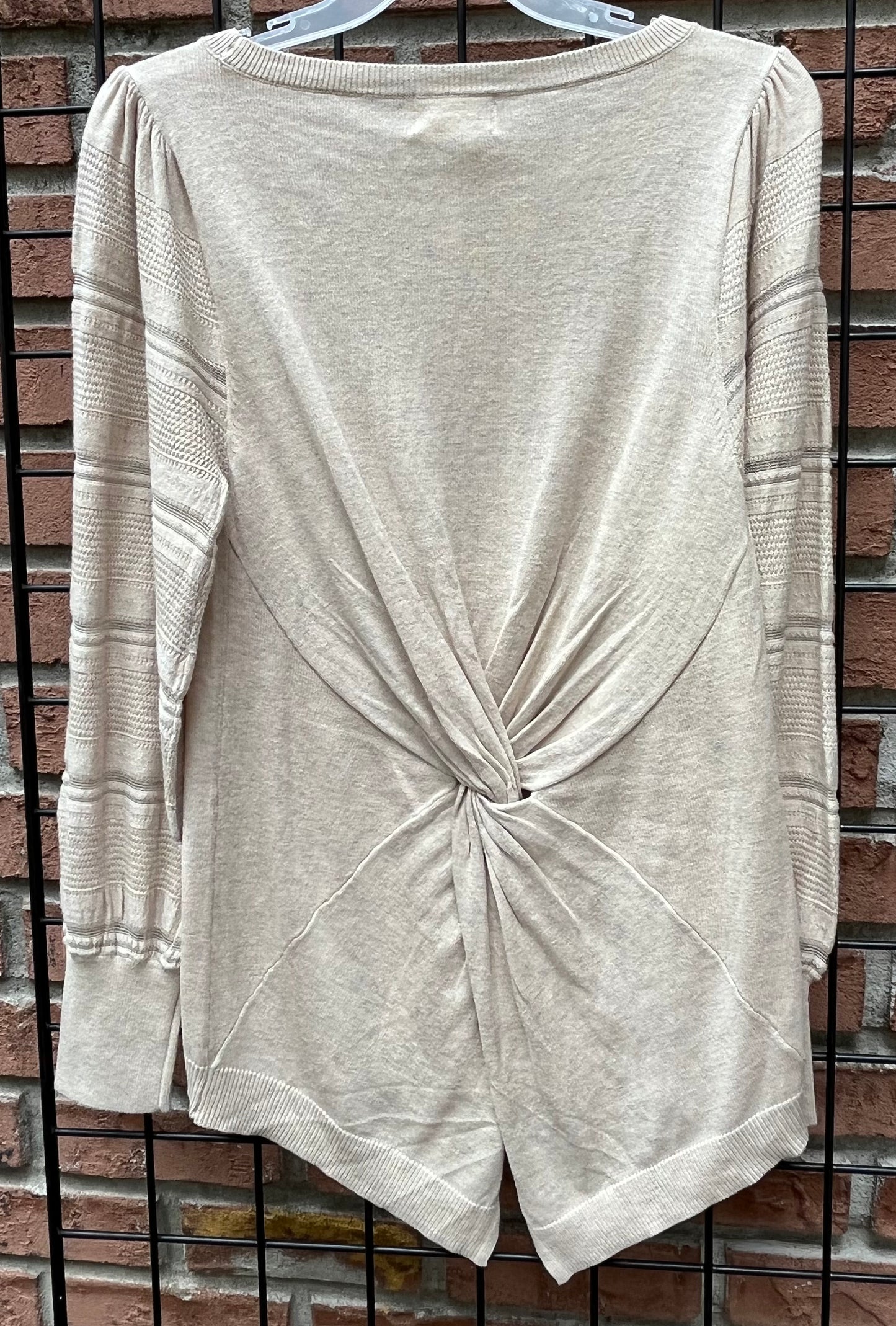 Beige Sweater with Split Back